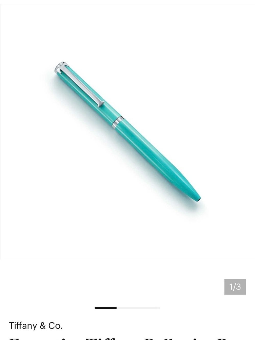Tiffany & Co. Tiffany Blue Ballpoint Pen with Silver Accents